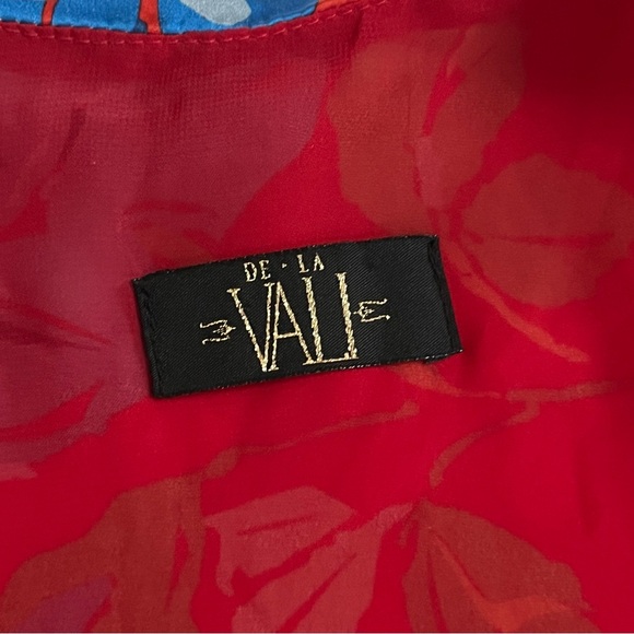 NWOT De La Vali Ohio Satin Floral Print Maxi Dress 4 - Picture 11 of 16